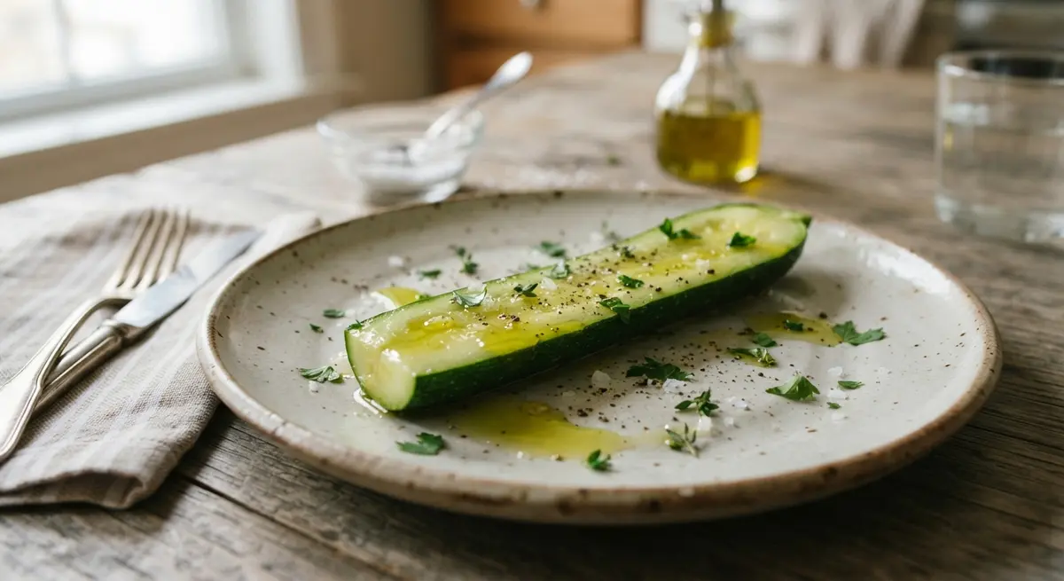 Steamed Zucchini Spear with Olive Oil